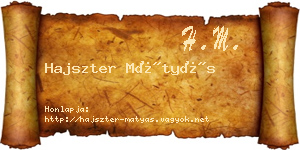 Hajszter Mátyás névjegykártya