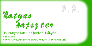 matyas hajszter business card