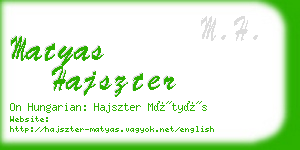 matyas hajszter business card